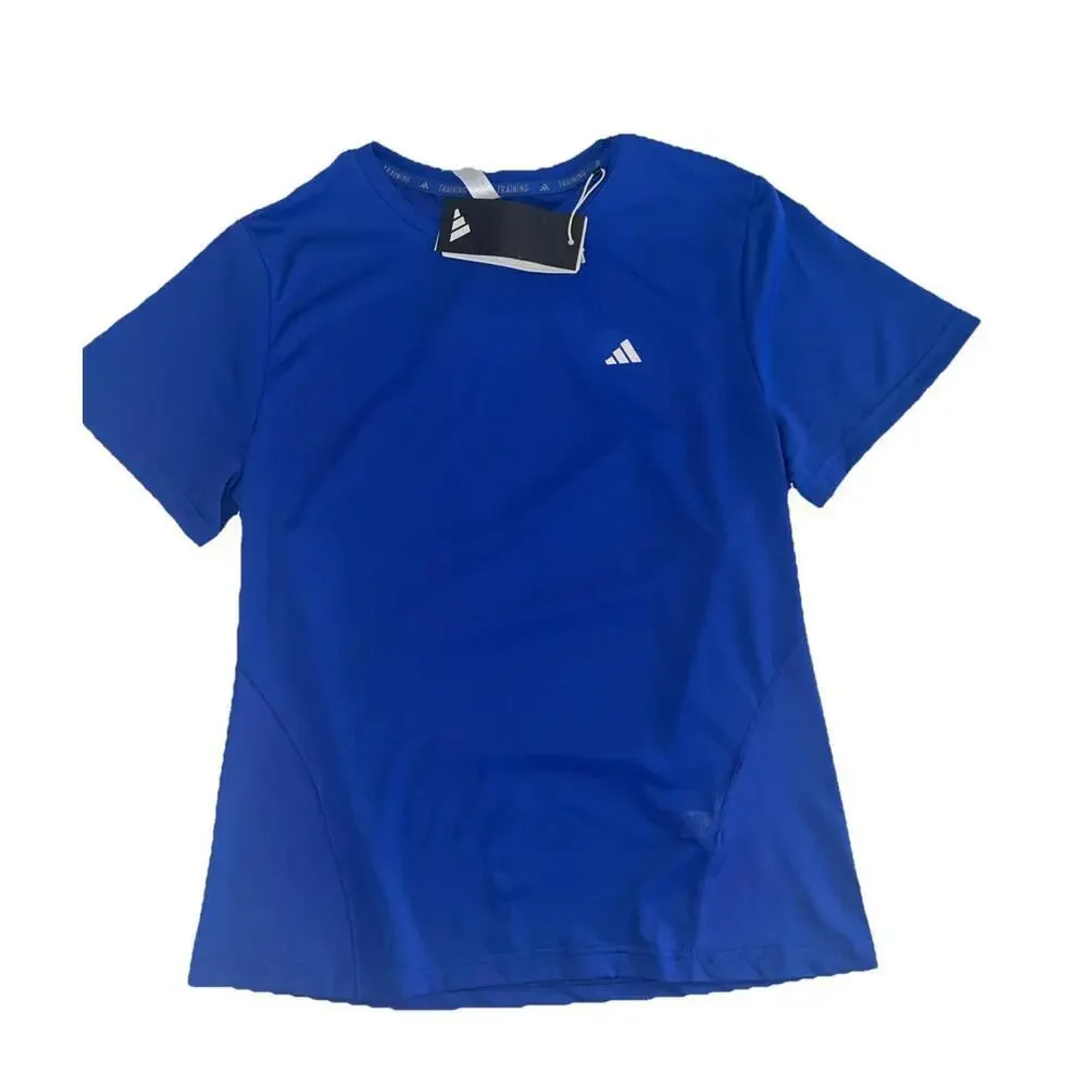 $40 Adidas Womens AEROREADY Training T-Shirt Size Small Blue IX9429 Tee Gym - Picture 2 of 5